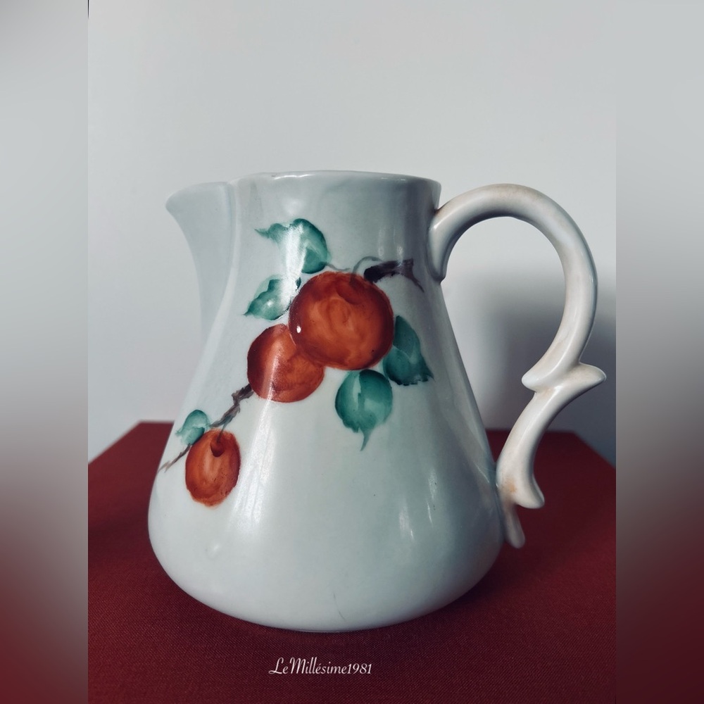 Charming Vintage Handpainted Porcelain Water/Wine Pitcher | MIdcentury |